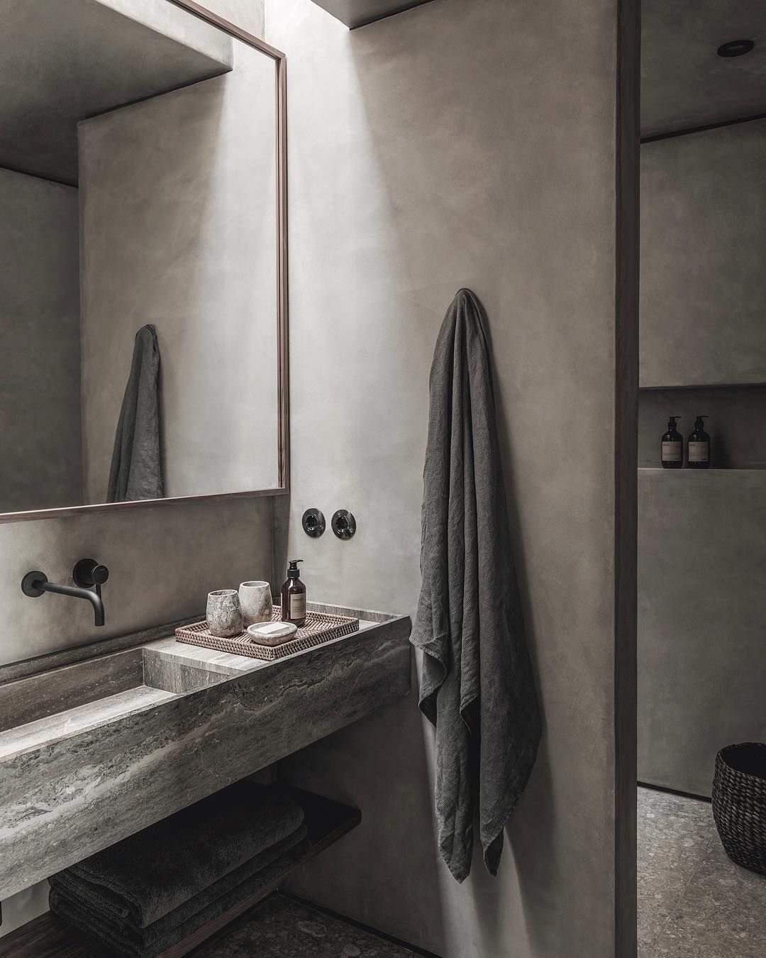 Микроцемент в ванной microciment_baie